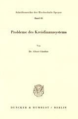 eBook, Probleme des Kreisfinanzsystems., Günther, Albert, Duncker & Humblot