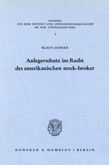 E-book, Anlegerschutz im Recht des amerikanischen stock-broker., Duncker & Humblot