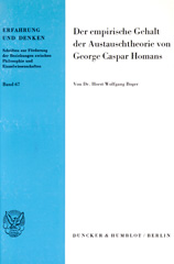 E-book, Der empirische Gehalt der Austauschtheorie von George Caspar Homans., Duncker & Humblot