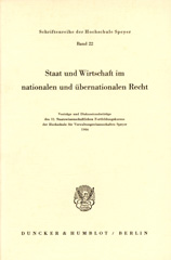E-book, Staat und Wirtschaft im nationalen und übernationalen Recht. : Vorträge und Diskussionsbeiträge des 32. Staatswissenschaftlichen Fortbildungskursus der Hochschule Speyer 1964, Duncker & Humblot