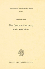E-book, Das Opportunitätsprinzip in der Verwaltung., Duncker & Humblot