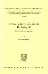 E-book, Der marxistisch-sozialistische Rechtsbegriff. : Eine kritische Stellungnahme., Kühne, Dieter, Duncker & Humblot