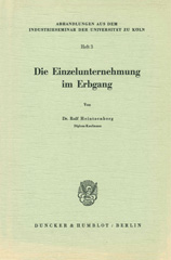eBook, Die Einzelunternehmung im Erbgang., Heintzenberg, Rolf, Duncker & Humblot
