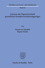 E-book, Grenzen der Eigenwirtschaft gesetzlicher Krankenversicherungsträger., Duncker & Humblot