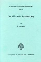 E-book, Der fehlerhafte Arbeitsvertrag., Käßer, Petra, Duncker & Humblot