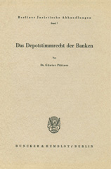 E-book, Das Depotstimmrecht der Banken., Duncker & Humblot