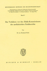 E-book, Das Verfahren vor den Ethik-Kommissionen der medizinischen Fachbereiche., Duncker & Humblot