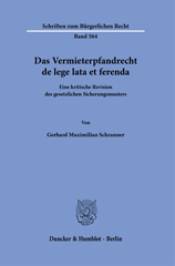 E-book, Das Vermieterpfandrecht de lege lata et ferenda. : Eine kritische Revision des gesetzlichen Sicherungsmusters., Duncker & Humblot