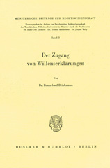 E-book, Der Zugang von Willenserklärungen., Duncker & Humblot