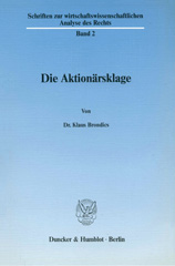 E-book, Die Aktionärsklage., Duncker & Humblot