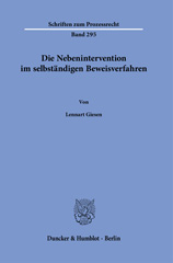eBook, Die Nebenintervention im selbständigen Beweisverfahren., Duncker & Humblot