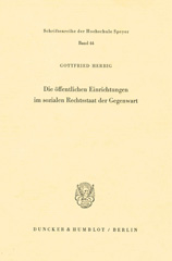 E-book, Die öffentlichen Einrichtungen im sozialen Rechtsstaat der Gegenwart., Duncker & Humblot