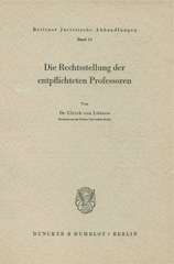 E-book, Die Rechtstellung der entpflichteten Professoren., Duncker & Humblot
