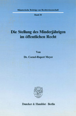 E-book, Die Stellung des Minderjährigen im öffentlichen Recht., Duncker & Humblot