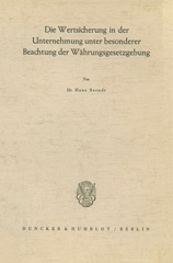 E-book, Die Wertsicherung in der Unternehmung unter besonderer Beachtung der Währungsgesetzgebung., Duncker & Humblot