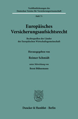 E-book, Europäisches Versicherungsaufsichtsrecht. : Rechtsquellen der Länder der Europäischen Wirtschaftsgemeinschaft., Duncker & Humblot