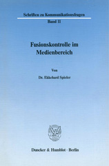 E-book, Fusionskontrolle im Medienbereich., Duncker & Humblot