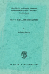 eBook, Gab es eine Zunftdemokratie?, Duncker & Humblot