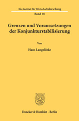 E-book, Grenzen und Voraussetzungen der Konjunkturstabilisierung., Langelütke, Hans, Duncker & Humblot
