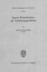 E-book, Innere Pressefreiheit als Verfassungsproblem., Duncker & Humblot