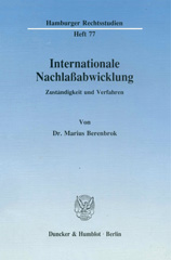 E-book, Internationale Nachlaßabwicklung. : Zuständigkeit und Verfahren., Berenbrok, Marius, Duncker & Humblot