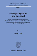 eBook, Maßregelungsschutz und Beweislast. : Eine Untersuchung sekundärrechtlicher Beweiserleichterungen zum Schutz der Wahrnehmung von Richtlinienrechten und ihren Konsequenzen für das deutsche Recht., Duncker & Humblot