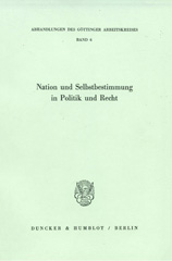 E-book, Nation und Selbstbestimmung in Politik und Recht, Duncker & Humblot