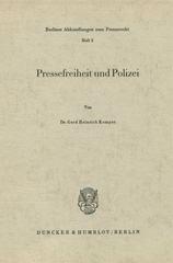 E-book, Pressefreiheit und Polizei., Duncker & Humblot