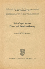 E-book, Rechtsfragen aus der Privat- und Sozialversicherung., Duncker & Humblot