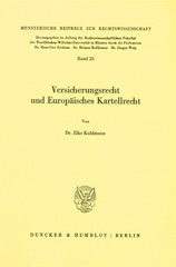 E-book, Versicherungsrecht und Europäisches Kartellrecht., Duncker & Humblot