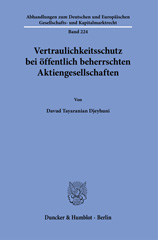 E-book, Vertraulichkeitsschutz bei öffentlich beherrschten Aktiengesellschaften., Duncker & Humblot