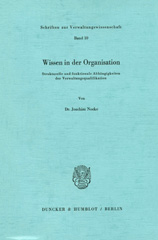 E-book, Wissen in der Organisation. : Strukturelle und funktionale Abhängigkeiten der Verwaltungsqualifikation., Duncker & Humblot