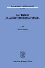 E-book, Der Irrtum im Außenwirtschaftsstrafrecht., Duncker & Humblot