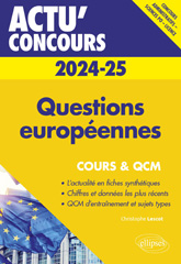 eBook, Questions européennes 2024-2025 : Cours et QCM, Édition Marketing Ellipses