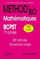 eBook, Mathématiques BCPST 1re année : 292 méthodes et 145 exercices corrigés, Bacquelin, Mayeul, Édition Marketing Ellipses