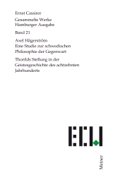 E-book, Axel Hägerström. Eine Studie zur schwedischen Philosophie der Gegenwart : Thorilds Stellung in der Geistesgeschichte des achtzehnten Jahrhunderts, Felix Meiner Verlag