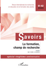 E-book, La formation, champ de recherche : spécial vingtième anniversaire 61-62 /., L'Harmattan