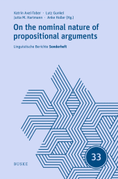 E-book, On the nominal nature of propositional arguments, Helmut Buske Verlag