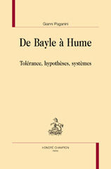 E-book, De Bayle à Hume : Tolérance, hypothèses, systèmes, Paganini, Gianni, Honoré Champion
