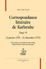 E-book, Correspondance littératire de Karlsruhe : (2 janvier 1775 - 31 décembre 1777), Peralez-Peslier, Bénédicte, Honoré Champion