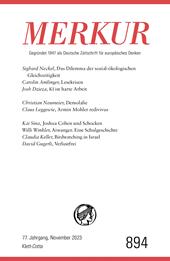 E-book, MERKUR 11/2023 : Nr. 894, Heft 11, November 2023, Klett-Cotta
