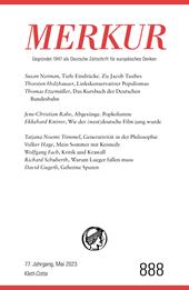 E-book, MERKUR 5/2023 : Nr. 888, Heft 5, Mai 2023, Klett-Cotta
