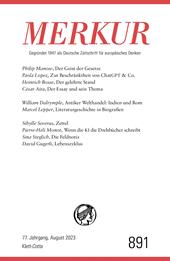 E-book, MERKUR 8/2023 : Nr. 891, Heft 8, August 2023, Klett-Cotta