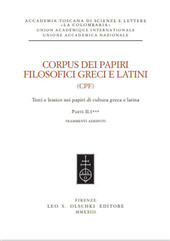 eBook, Corpus dei papiri filosofici greci e latini (CPF) : testi e lessico nei papiri di cultura greca e latina, Leo S. Olschki