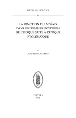 E-book, La fonction du lesonis dans les temples egyptiens de l'epoque saite a l'epoque ptolemaique, Peeters Publishers