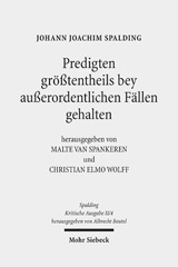 E-book, Kritische Ausgabe : Predigten größtentheils bey außerordentlichen Fällen gehalten (1775), Mohr Siebeck