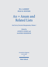 eBook, An = Anum and Related Lists : God Lists of Ancient Mesopotamia, Mohr Siebeck