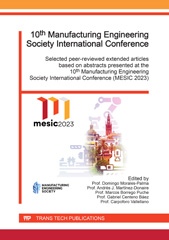 eBook, 10th Manufacturing Engineering Society International Conference (MESIC), Trans Tech Publications Ltd