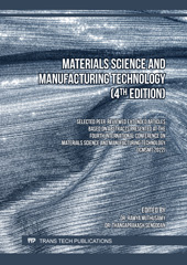 E-book, Materials Science and Manufacturing Technology, Trans Tech Publications Ltd