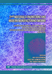 E-book, 2nd Materials Engineering and Modern Manufacturing (MeMM), Trans Tech Publications Ltd
